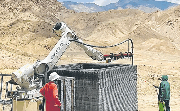 world’s first on-site 3D printed bunker in Leh for military use