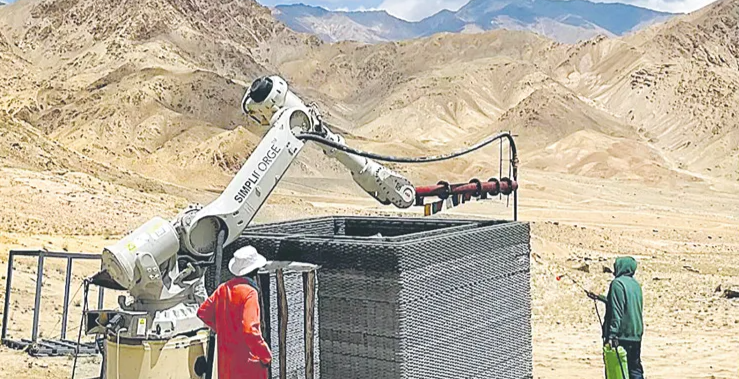 world’s first on-site 3D printed bunker in Leh for military use