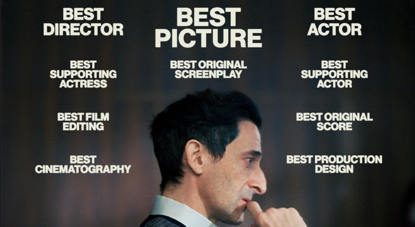 Adrien Brody winning Best Actor Oscar for The Brutalist